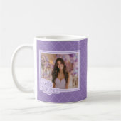 Mug Lavender Mis Quince Photo Quinceanera Keepsaké (Gauche)