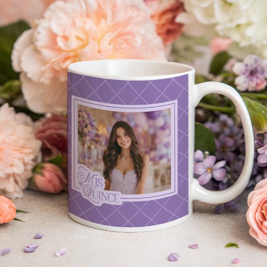 Mug Lavender Mis Quince Photo Quinceanera Keepsaké