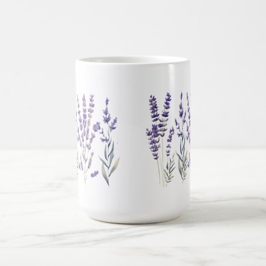 Mug Lavender Pattern Pillar Candle (Centre)
