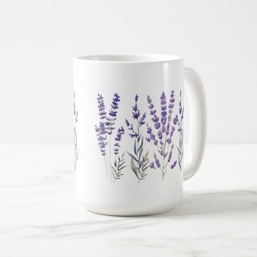 Mug Lavender Pattern Pillar Candle (Devant droit)
