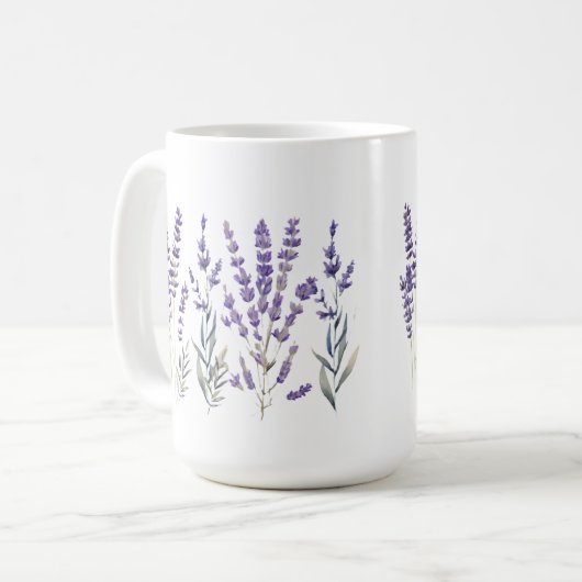Mug Lavender Pattern Pillar Candle (Devant gauche)