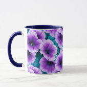 Mug Lavender Petunia Flowers (Gauche)