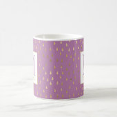 Mug Lavender Pink Gold Raindrop Moderne Monogramme ten (Centre)