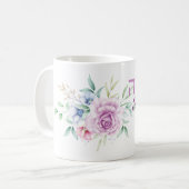 Mug Lavender Purple Rose Nom en anglais et en hébreu (Devant gauche)
