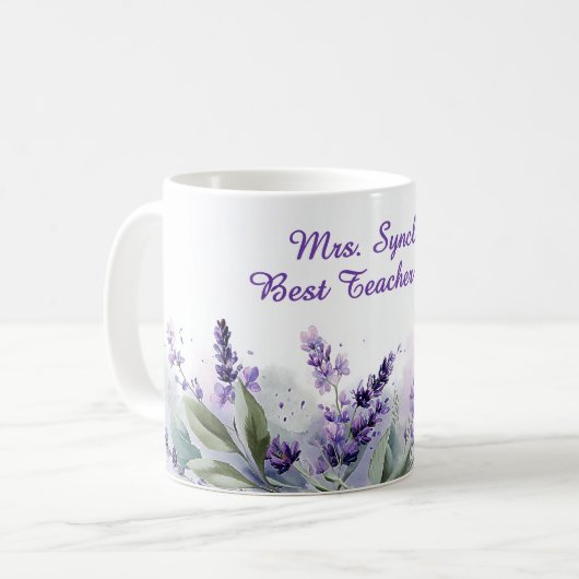 Mug Lavender Spring Floral Best Teacher Appreciation (Devant gauche)