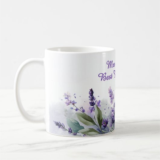 Mug Lavender Spring Floral Best Teacher Appreciation (Gauche)