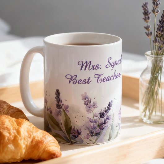 Mug Lavender Spring Floral Best Teacher Appreciation