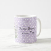 Mug Lavender White Polka Dots Bunny Rabbit Love (Devant droit)