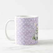 Mug Lavender White Polka Dots Bunny Rabbit Love (Gauche)
