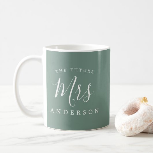 Mug L'avenir Mme Dusty Green Cadeau Fiançailles (Avec donut)