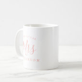 Mug L'avenir Mme Pink White Fiançailles Cadeau (Devant gauche)