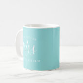 Mug L'avenir Mme Turquoise Blue Fiançailles Cadeau (Devant gauche)
