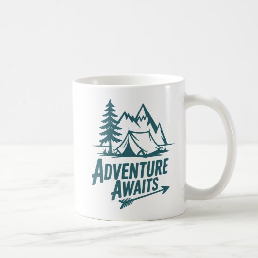 Mug L'aventure Attend Dehors Café De Camping (Droite)
