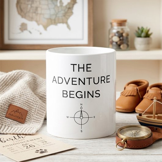 Mug L'aventure commence Annonce de nouveau bébé mignon