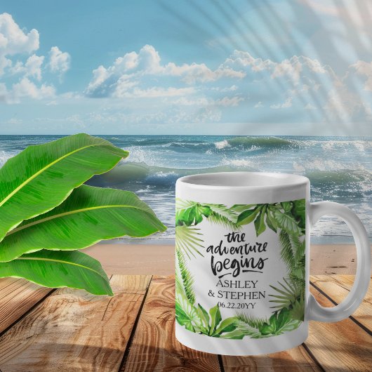 Mug L'aventure commence des noms de Mariages tropicaux
