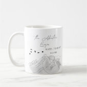 Mug l'aventure commence mariage d'illustration de mont (Gauche)