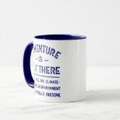 Mug L'aventure est là MAIS… énonciation drôle de | (Devant gauche)