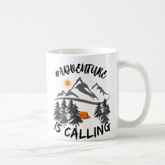 Mug L'aventure est l'appel, Montagnes, Extérieur, Camp (Droite)