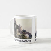Mug L'aventure vous attend. Paysage fantastique (Devant gauche)