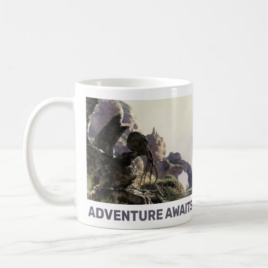 Mug L'aventure vous attend. Paysage fantastique (Gauche)