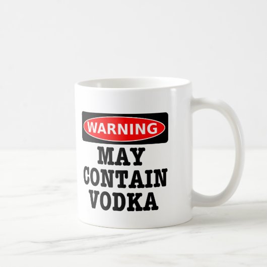 Mug L'avertissement peut contenir la vodka (Droite)