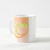 Mug Lavette | Art fractal orange et jaune (Devant gauche)