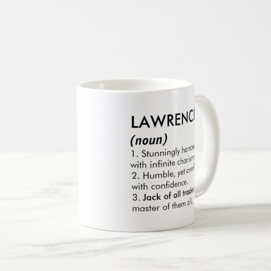 Mug Lawrence name, Editable name, Custom name (Devant droit)