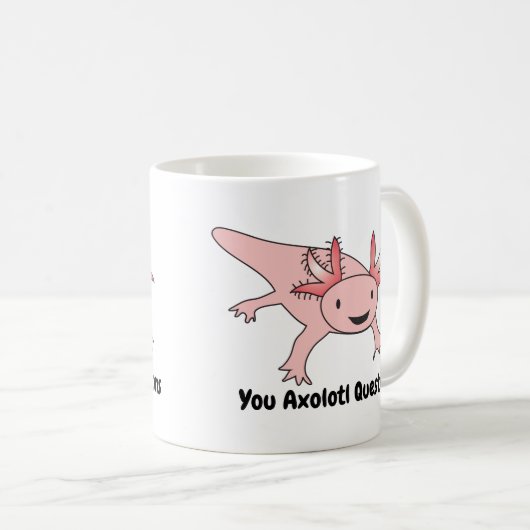 Mug L'Axolotl interroge drôle mignon (Devant droit)