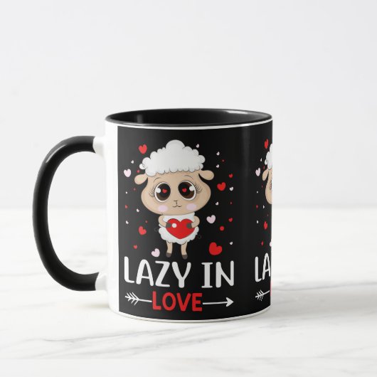 Mug Lazy in Love Sheep pour célibataires de la Saint-V (Gauche)