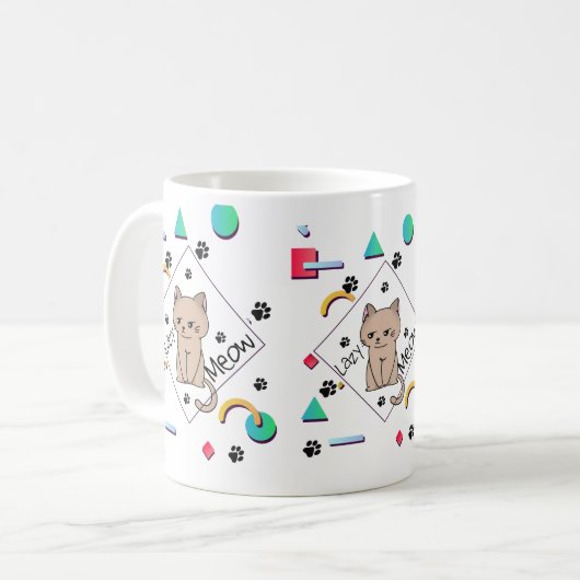Mug Lazy Meow – best  Lazy Cat Design (Devant gauche)