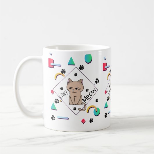Mug Lazy Meow – Meilleur Design de Chat Paresseux (Gauche)
