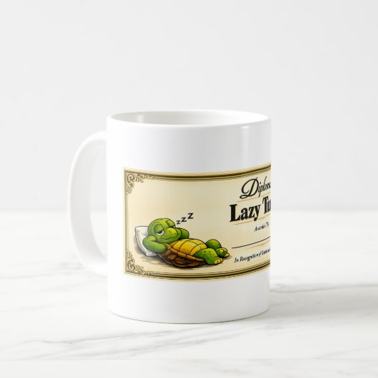Mug lazy turtle diploma (Devant gauche)