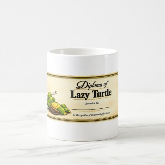 Mug lazy turtle diploma (Centre)