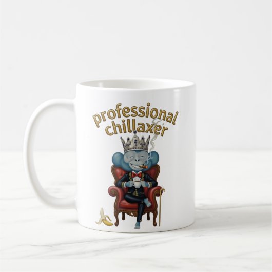 Mug Lazy vibes Funny Monkey king chillaxer (Gauche)
