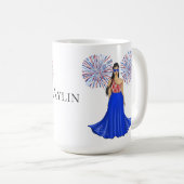 Mug Le 4 juillet avec Illustration de mode Fireworks (Devant droit)