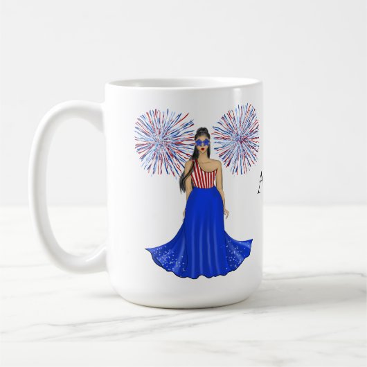 Mug Le 4 juillet avec Illustration de mode Fireworks (Gauche)
