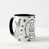 Mug Le 8e jour Dieu a créé des chiens de Boston Terrie (Devant gauche)