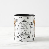 Mug Le 8e jour Dieu a créé le Corgi (Centre)