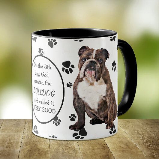 Mug Le 8e jour Dieu créa des Bulldogs