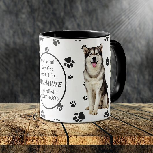 Mug Le 8e jour, Dieu créa le malamute