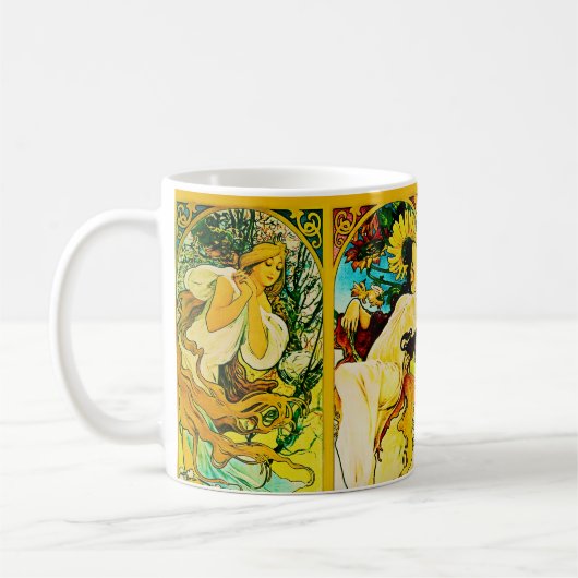 Mug Le ~ Alphonse Mucha de quatre saisons (Gauche)