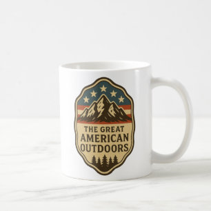 Mug Le Badge Vintage de la Grande Amérique Extérieure