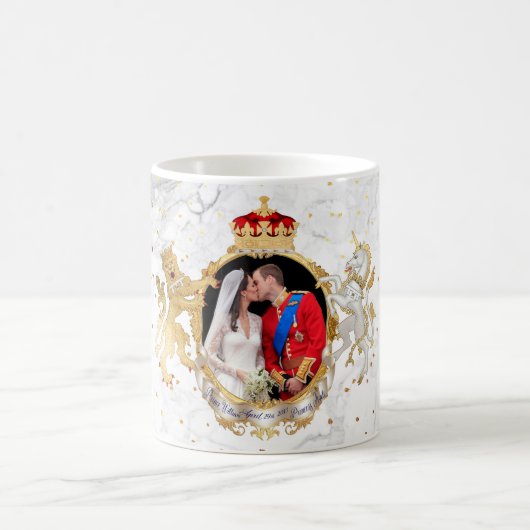 Mug le baiser, will+kate royal mariage+marbre (Centre)