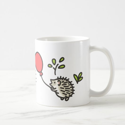Mug Le ballon rouge du hérisson de bébé (Droite)