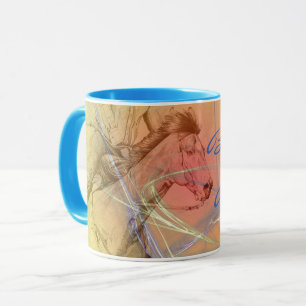 Mug Le Barrel Racer (tourbillon orange jaune)