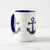 Mug Le bateau 3 nautique bleu ancre le thème de (Devant gauche)
