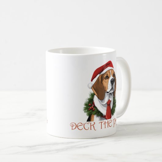 Mug Le Beagle de Noël Deck les pattes (Devant droit)