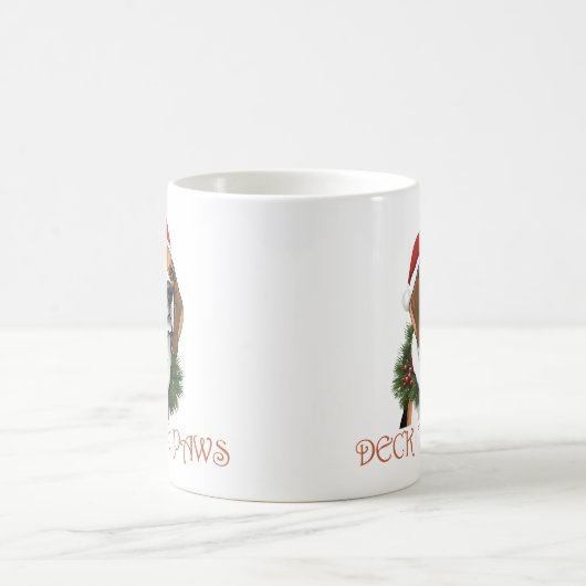 Mug Le Beagle de Noël Deck les pattes (Centre)