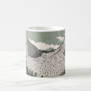 Mug Le beau paysage de ski d'hiver