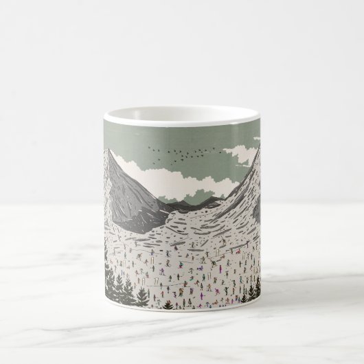 Mug Le beau paysage de ski d'hiver (Centre)
